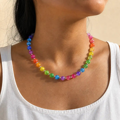 SunShift — UV Colour Changing Bead Necklace | Pastel Indoors, Rainbow in Sunlight