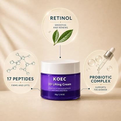 KOEC 3D Lifting Cream — Korean Retinol & Peptide Night Cream