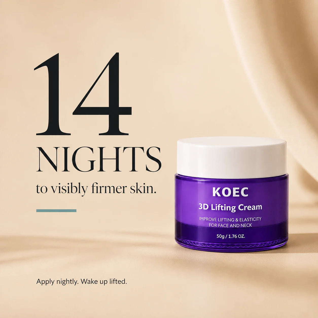 KOEC 3D Lifting Cream — Korean Retinol & Peptide Night Cream